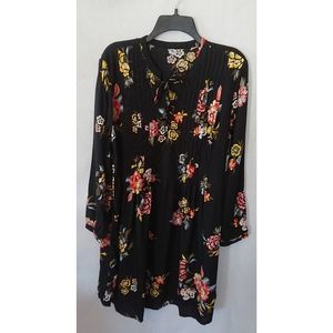 Flowing Black Floral Old Navy Dress